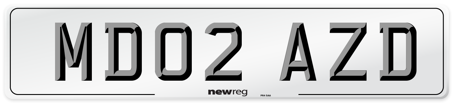 MD02 AZD Number Plate from New Reg